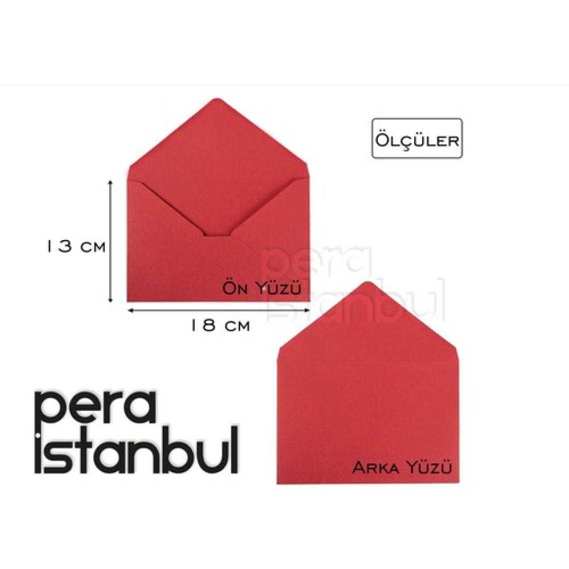 Pera İstanbul 50 Adet Karışık 10 Farklı Renk Doğum Günü Dilekleri Düğün Para Davetiye Mektup Kartpostal