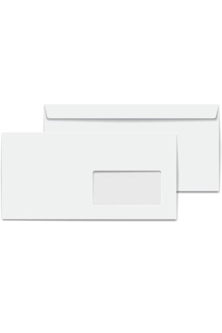 Gen-Of Pencereli Diplomat Zarf Silikonlu 105 x 240 mm 110 gr 100'LÜ Beyaz