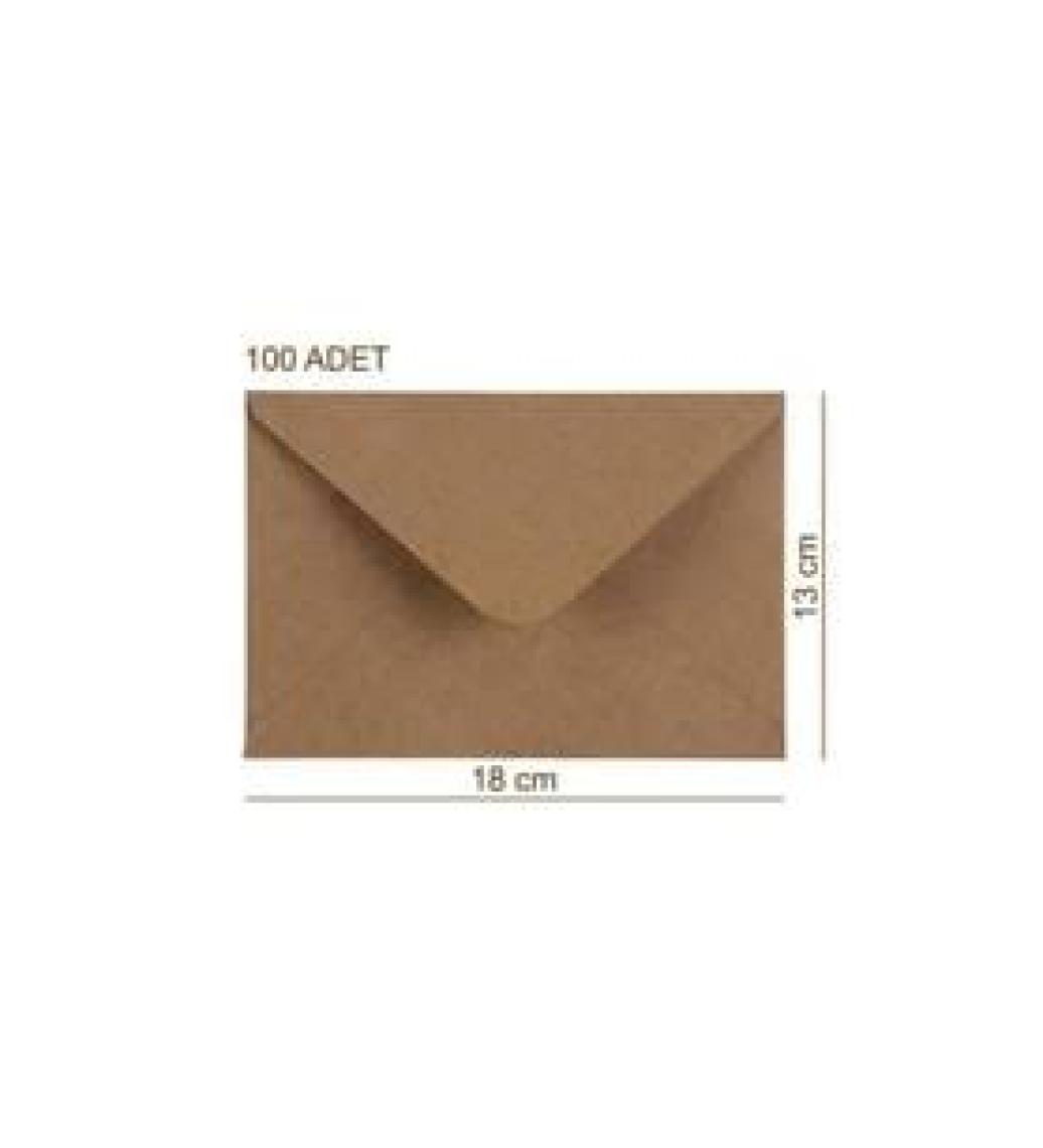 Pera İstanbul 100 Adet Mektup Zarfı 13x18cm 100gr. Kraft