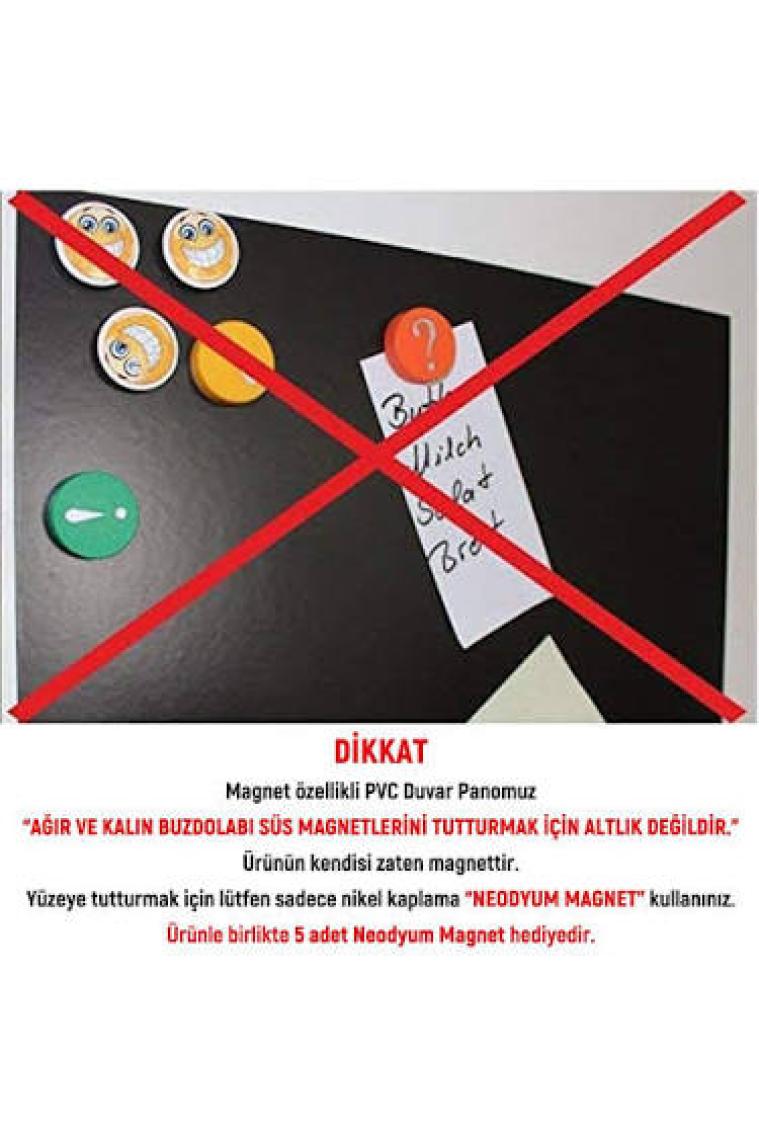 Direkt-Al Mıknatıslı Duvar Pano-Pvc Yazı Tahtası-Yapışkanlı 33X69 Cm