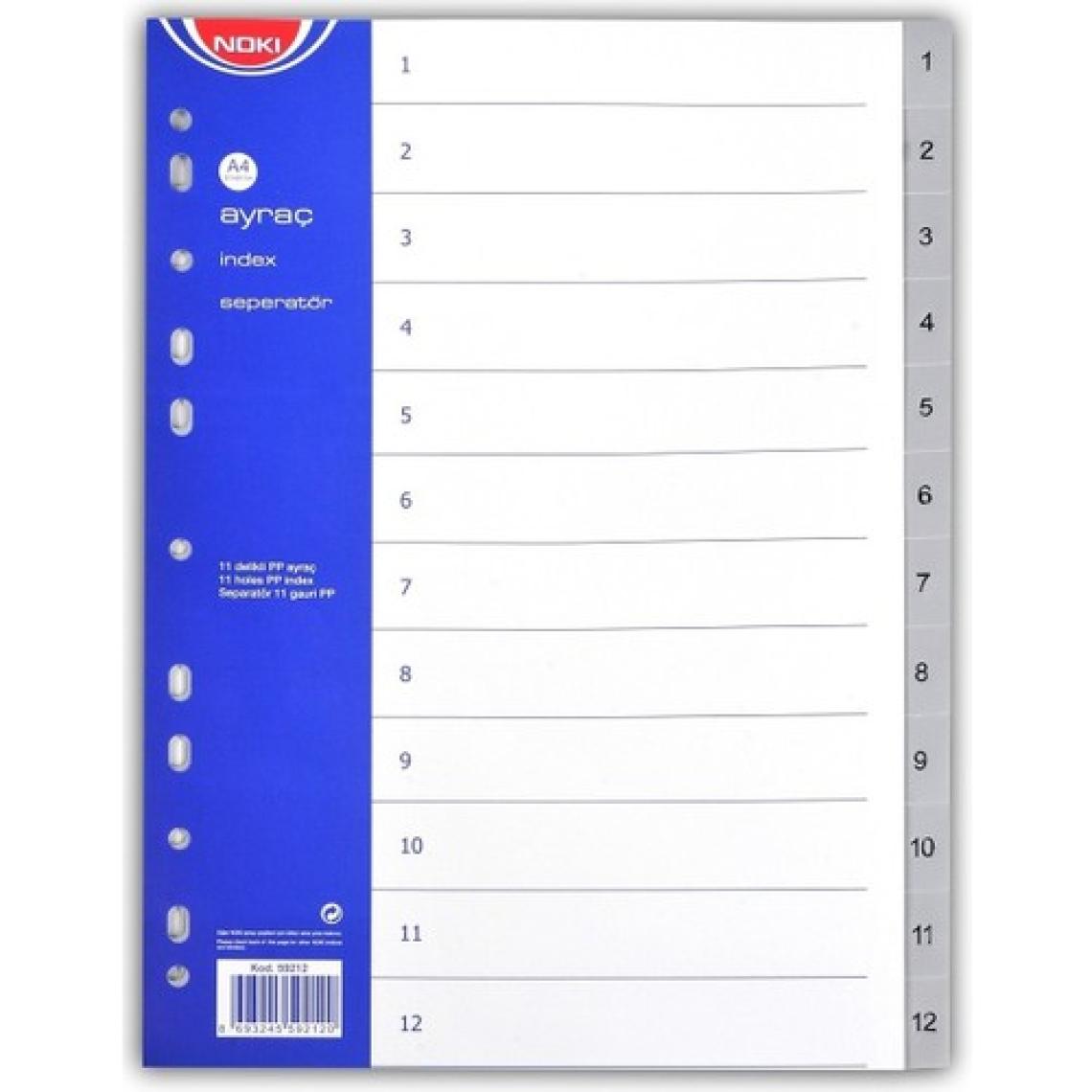 Noki Ayraç Pp 1-12 Rakam