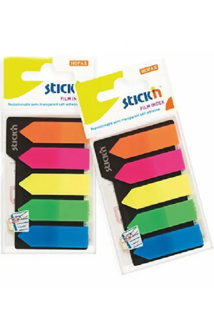 Hopax Stickn 21143 Indeks (işaret Bandı) Yapışkanlı 25 Yaprak 45x12 Mm Ok Şekilli 5 Li
