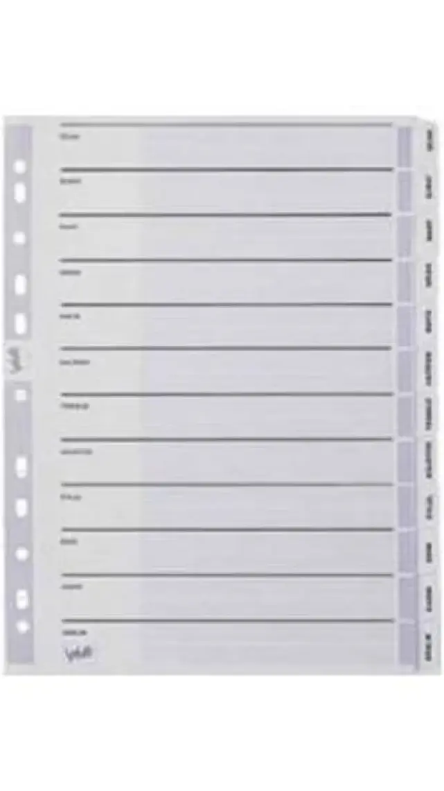 Serve Ayraç (A4/Ocak-Aralık/Şeffaf)180Gr/M² Karton, Sv-5329