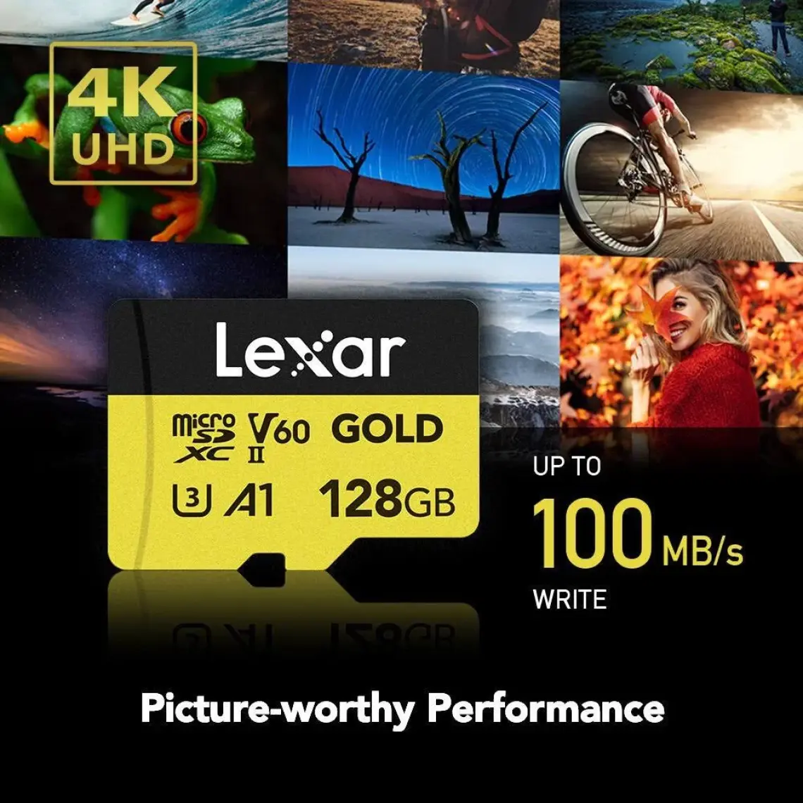Lexar 128GB Professional Gold V60 280MB Uhs-Iı Micro Sd Hafıza Kartı
