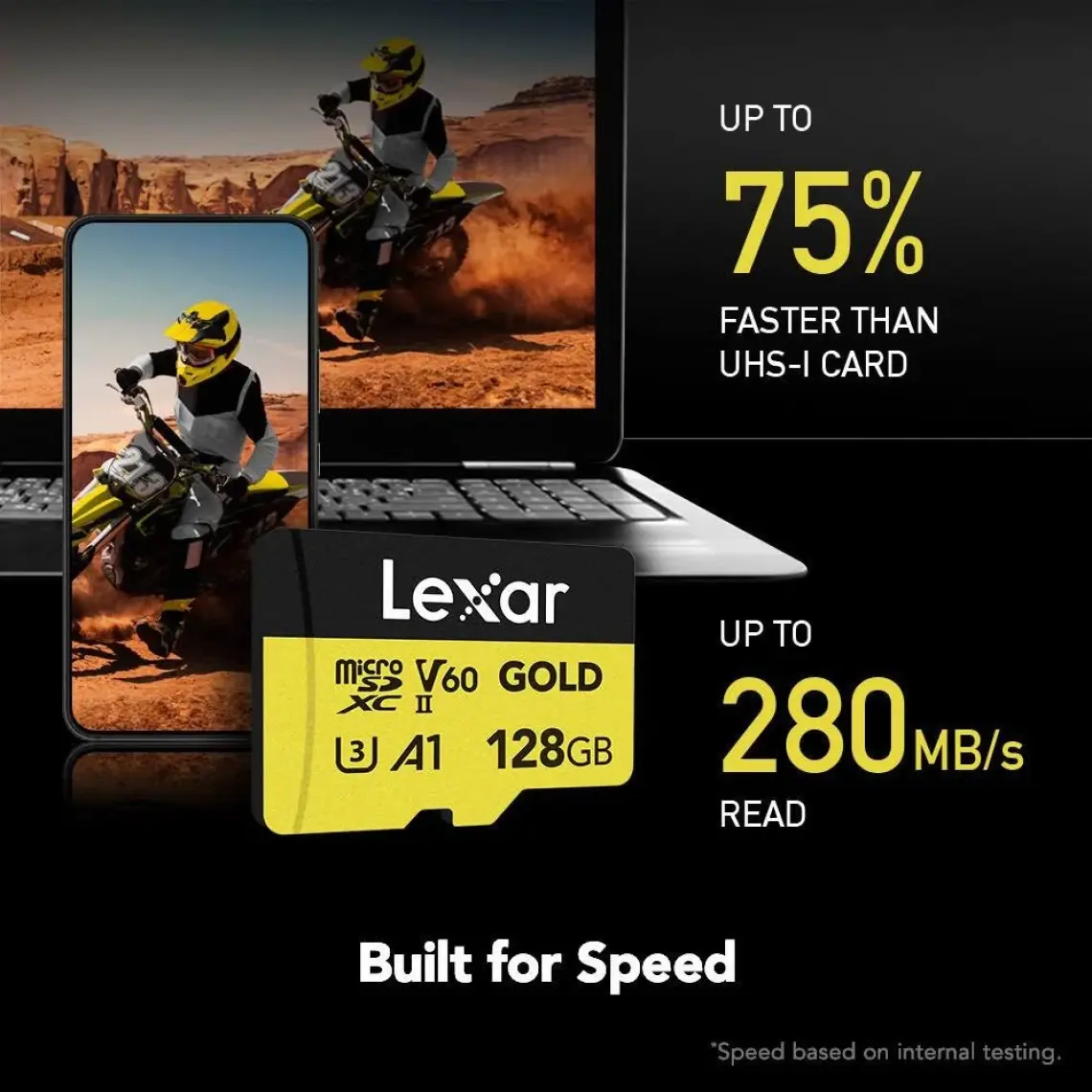 Lexar 128GB Professional Gold V60 280MB Uhs-Iı Micro Sd Hafıza Kartı