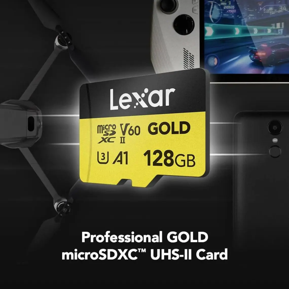 Lexar 128GB Professional Gold V60 280MB Uhs-Iı Micro Sd Hafıza Kartı