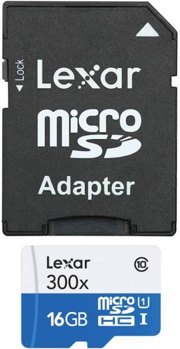 Lexar 16GB microSDHC Class 10 45mb/s Hafıza Kartı (adaptörlü) LSDMI16GBBEU300A