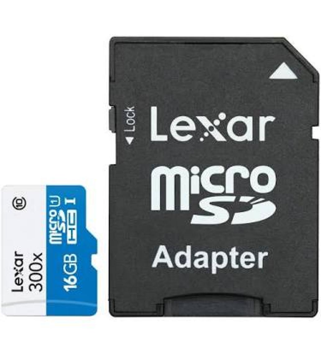 Lexar 16GB microSDHC Class 10 45mb/s Hafıza Kartı (adaptörlü) LSDMI16GBBEU300A