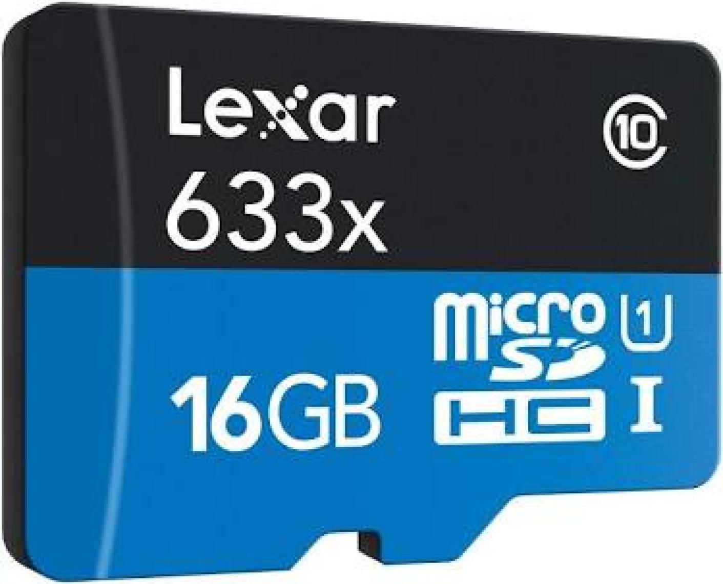 Lexar 633x 16GB microSDHC UHS-1 CL10 Hafıza Kartı + Adaptör LSDMI16GBBEU633A