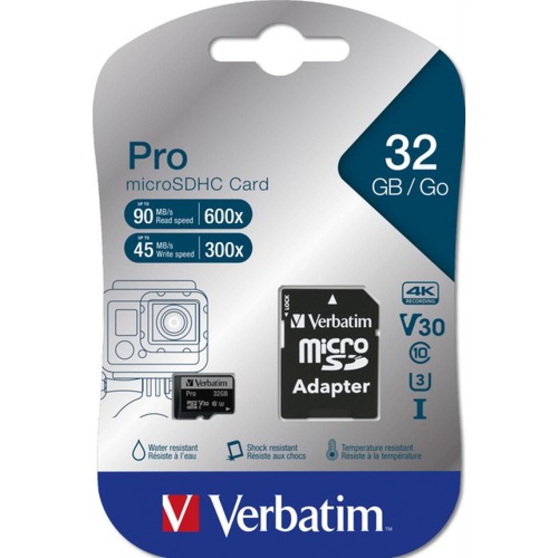 Verbatim Pro U3 Micro SDHC/SDXC Adaptörlü 32 GB Hafıza Kartı