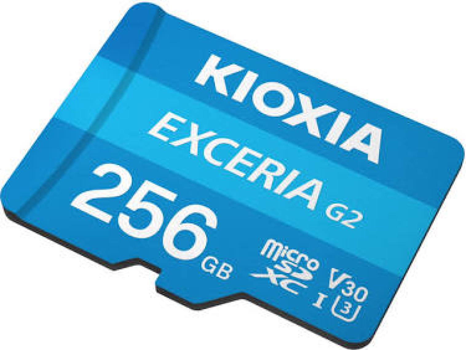 Kioxia 256GB Exceria  G2 Micro Sdxc A1 Uhs1 V30 U3 4K Kayıt Hafıza Kartı (LMEX2L256GG2)-SD Adaptörlü