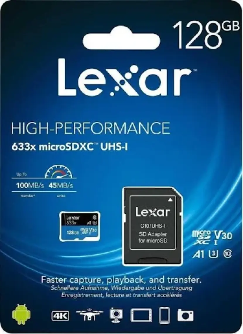 128gb 100mb/s 633x Microsdxc 4k Hafıza Kartı