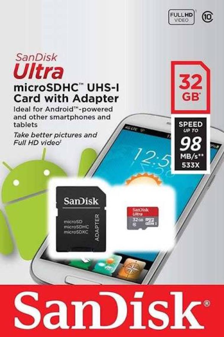 SanDisk Ultra 32GB microSDHC UHS-I Hafıza Kartı SDSQUAR-032G-GN6MN