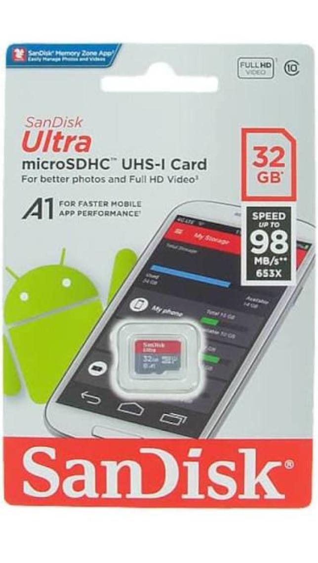 SanDisk Ultra 32GB microSDHC UHS-I Hafıza Kartı SDSQUAR-032G-GN6MN