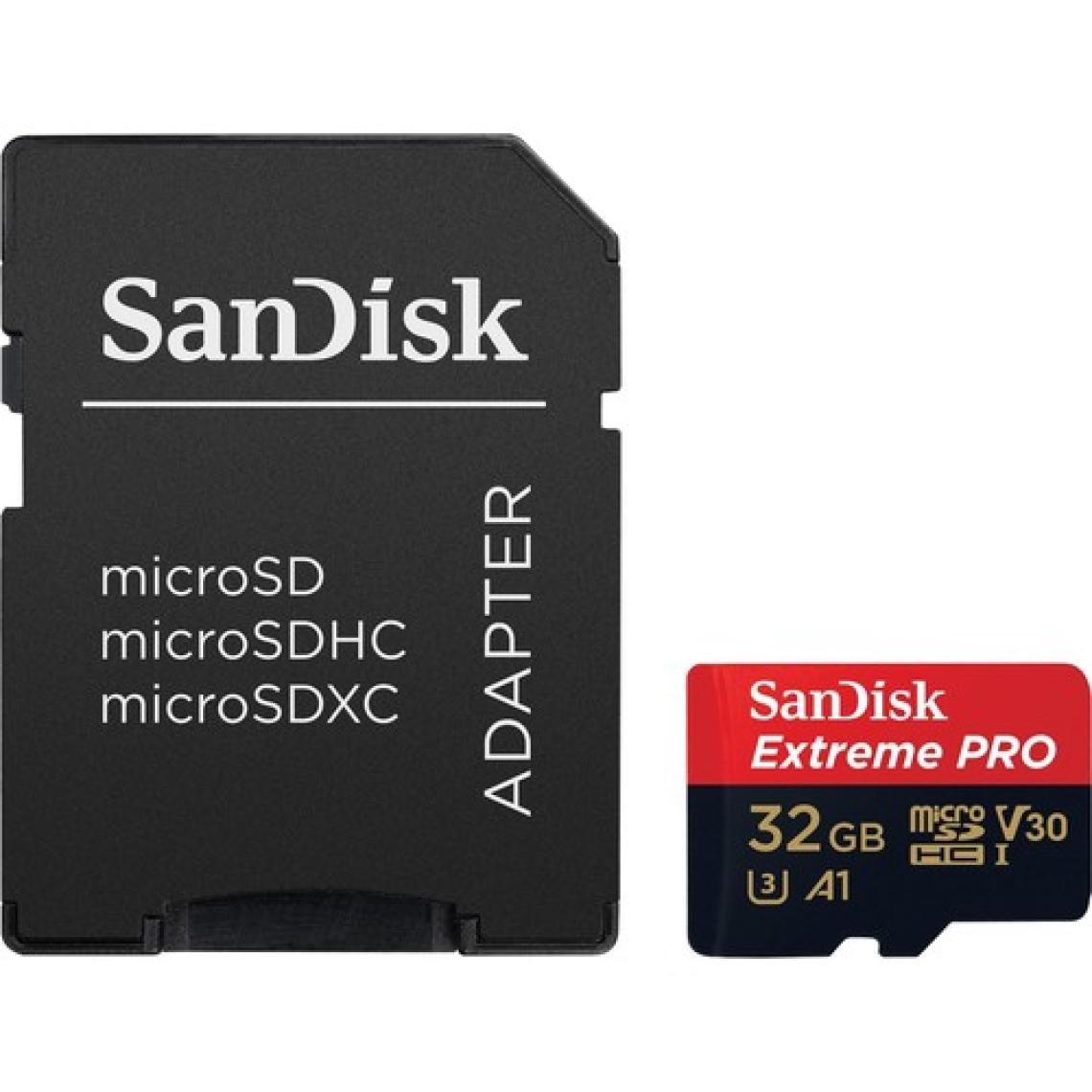 Sandisk Extreme Pro microSDHC 32GB + SD Adapter + Rescue Pro Deluxe 100MB/s A1 C10 SDSQXCG-032G-GN6MA