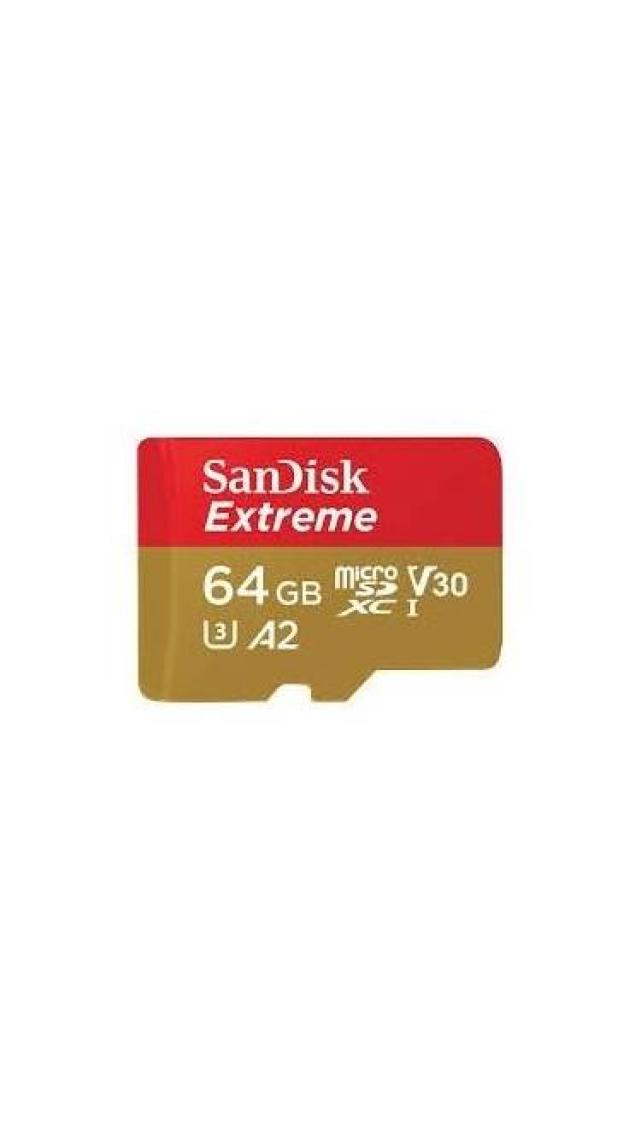 SanDisk Extreme 64GB 160MB/s A2 C10 V30 UHS-I U3 microSD Hafıza Kartı (SDSQXA2-064G-GN6GN)