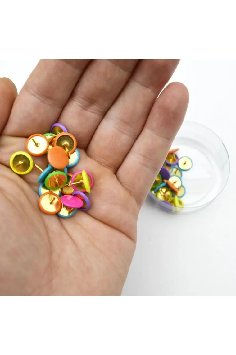 Linea Plastik Başlı Renkli Raptiye 50 Li (RP50)