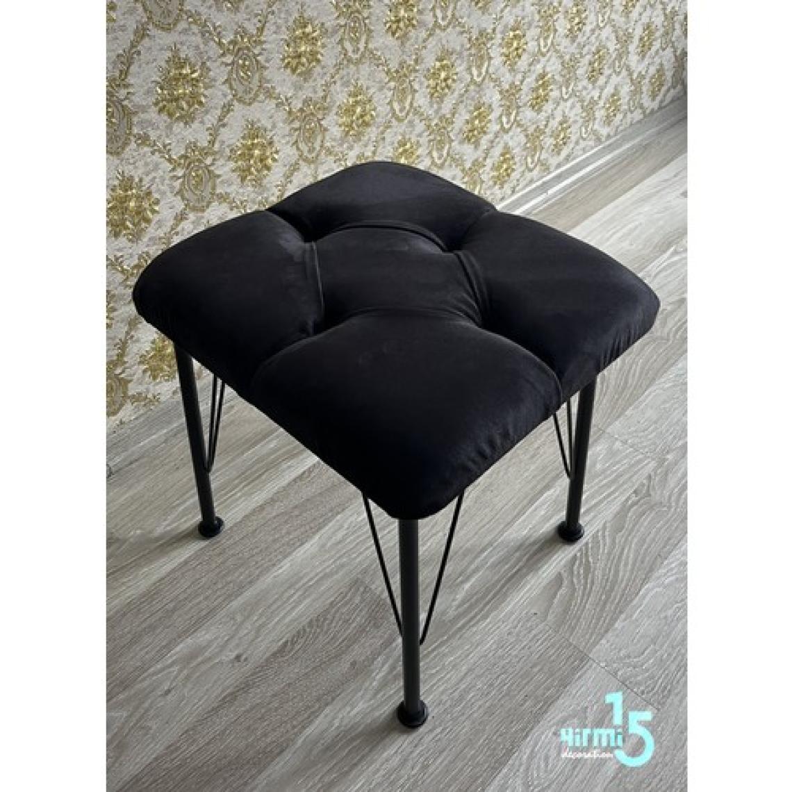 Yirmi15 Siyah Puf Metal Ayaklı Puf Novoluxpuf Bench & Puf