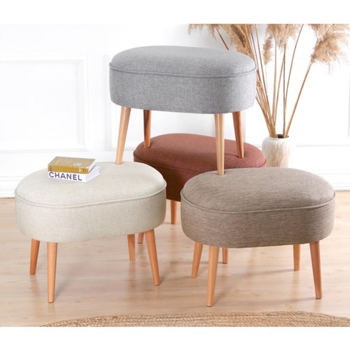 Lorence Home Timoon Puf  Krem