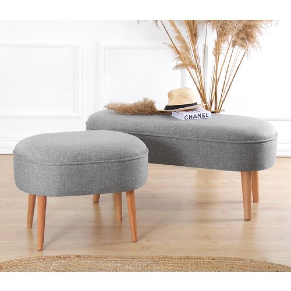 Lorence Home Lednok Bench Puf  Gri
