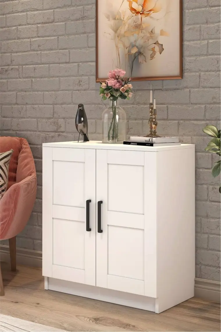 Dekorex KNS-104-Beyaz 2 Kapaklı Konsol