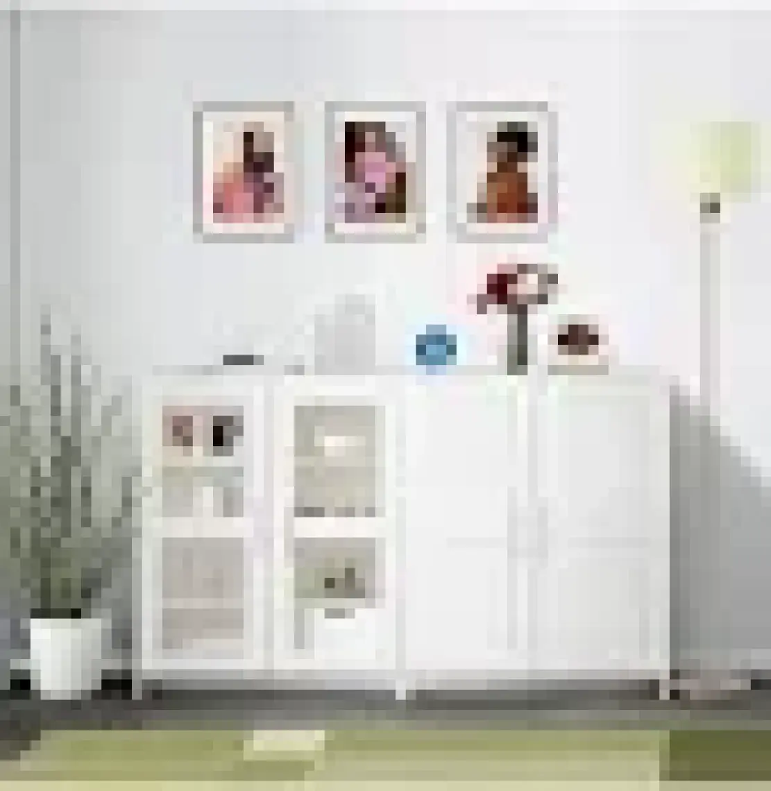 KNS-204-K-Beyaz Camlı 4 Kapaklı Konsol
