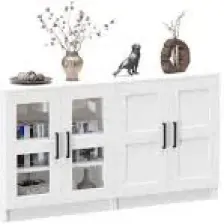 KNS-204-K-Beyaz Camlı 4 Kapaklı Konsol