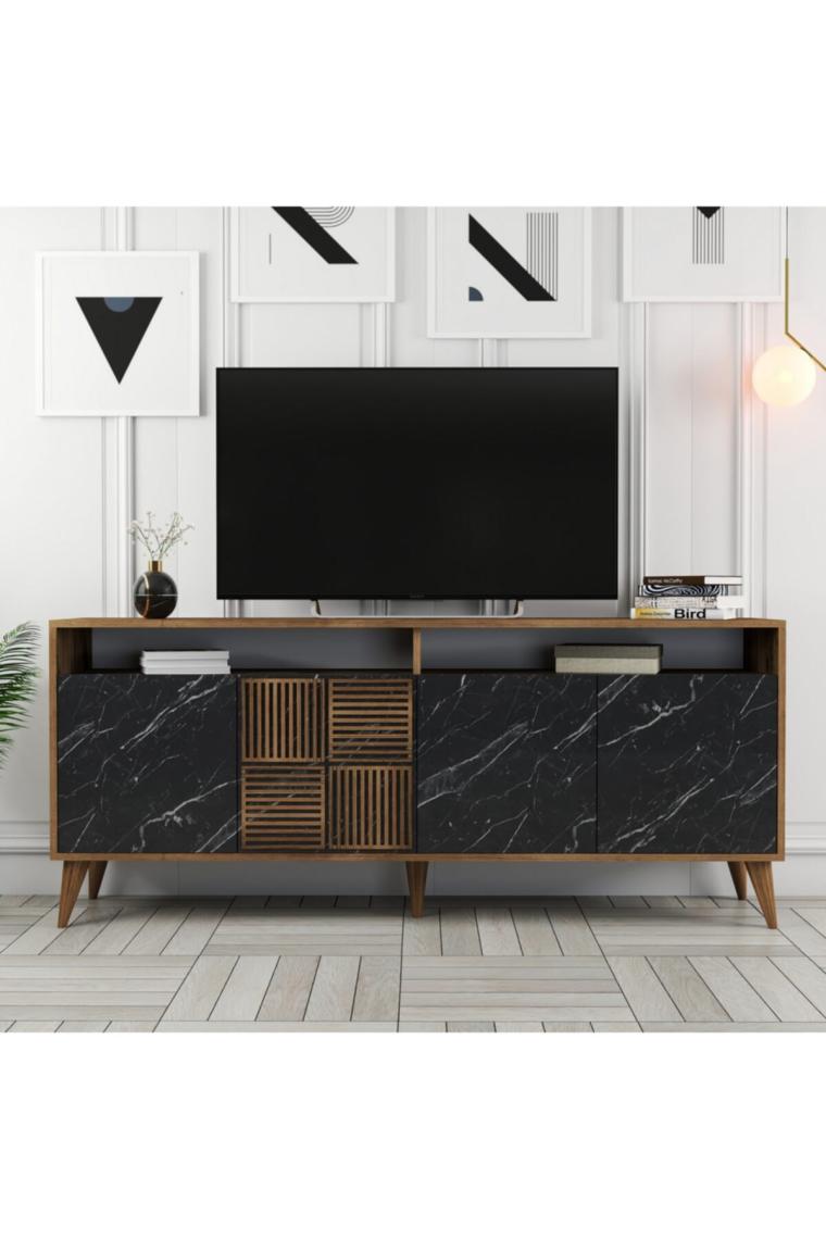 Variant Mobilya Variant Milan 160CM Konsol - Ceviz / Siyah Mermer
