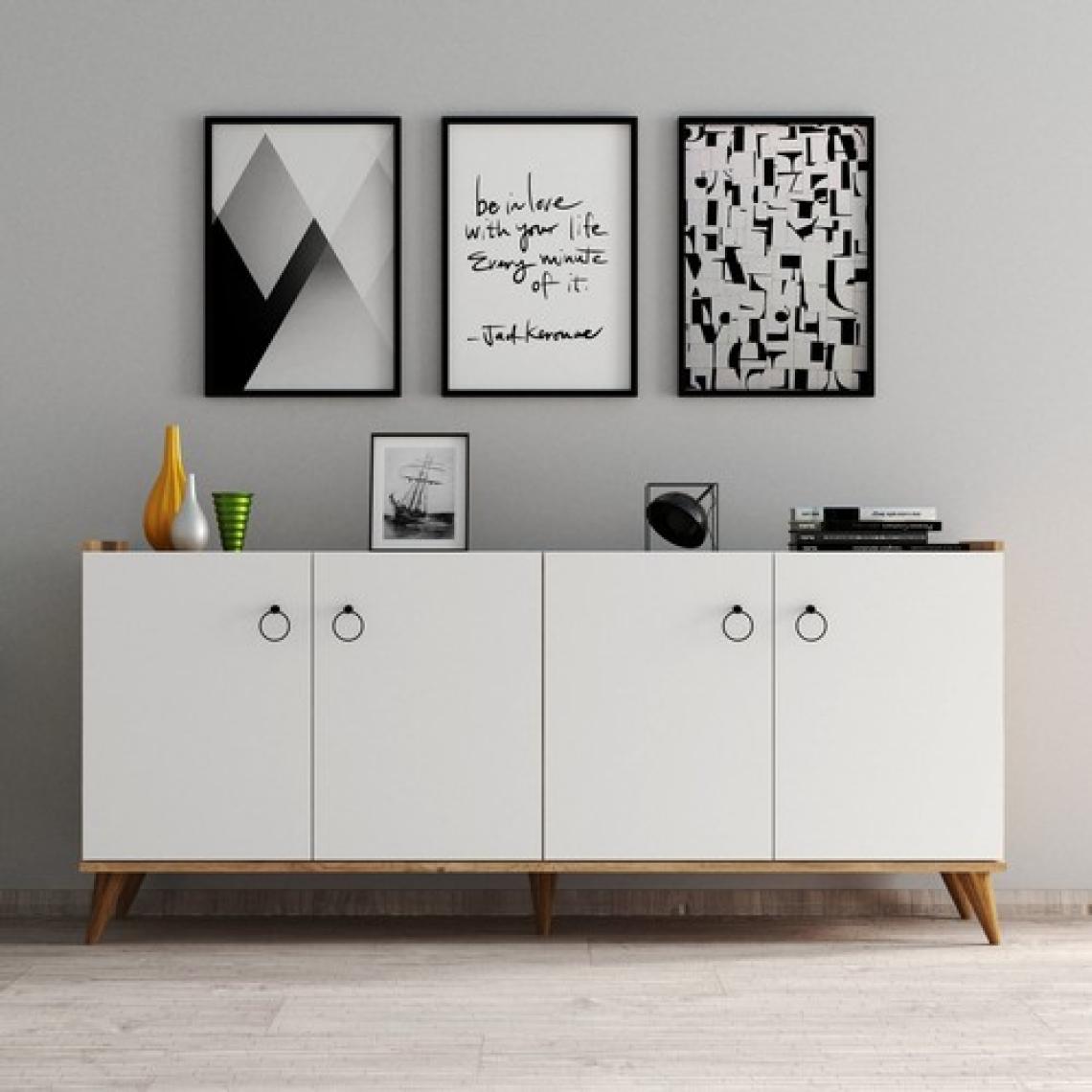 Tanmob Modern Konsol Beyaz  Çam  KSL0103