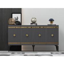 Cantek Dizayn 150 cm Lenora Konsol Antrasit-Altın