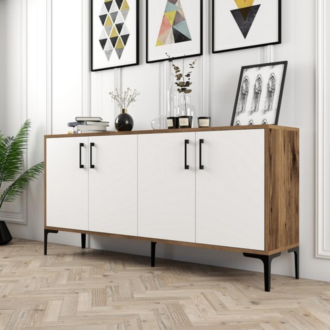Variant Mobilya Variant Kiev 160CM Konsol - Ceviz / Beyaz