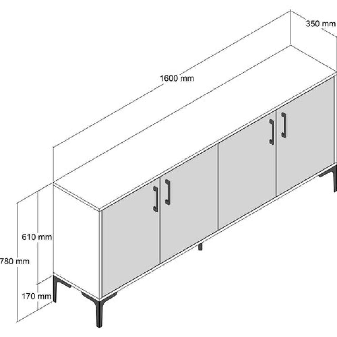 Variant Mobilya Variant Kiev 160CM Konsol - Ceviz / Beyaz
