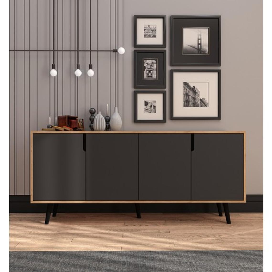 VM VERTEX MOBİLYA Latina Modern Konsol 180 cm Safir Meşe - Antrasit