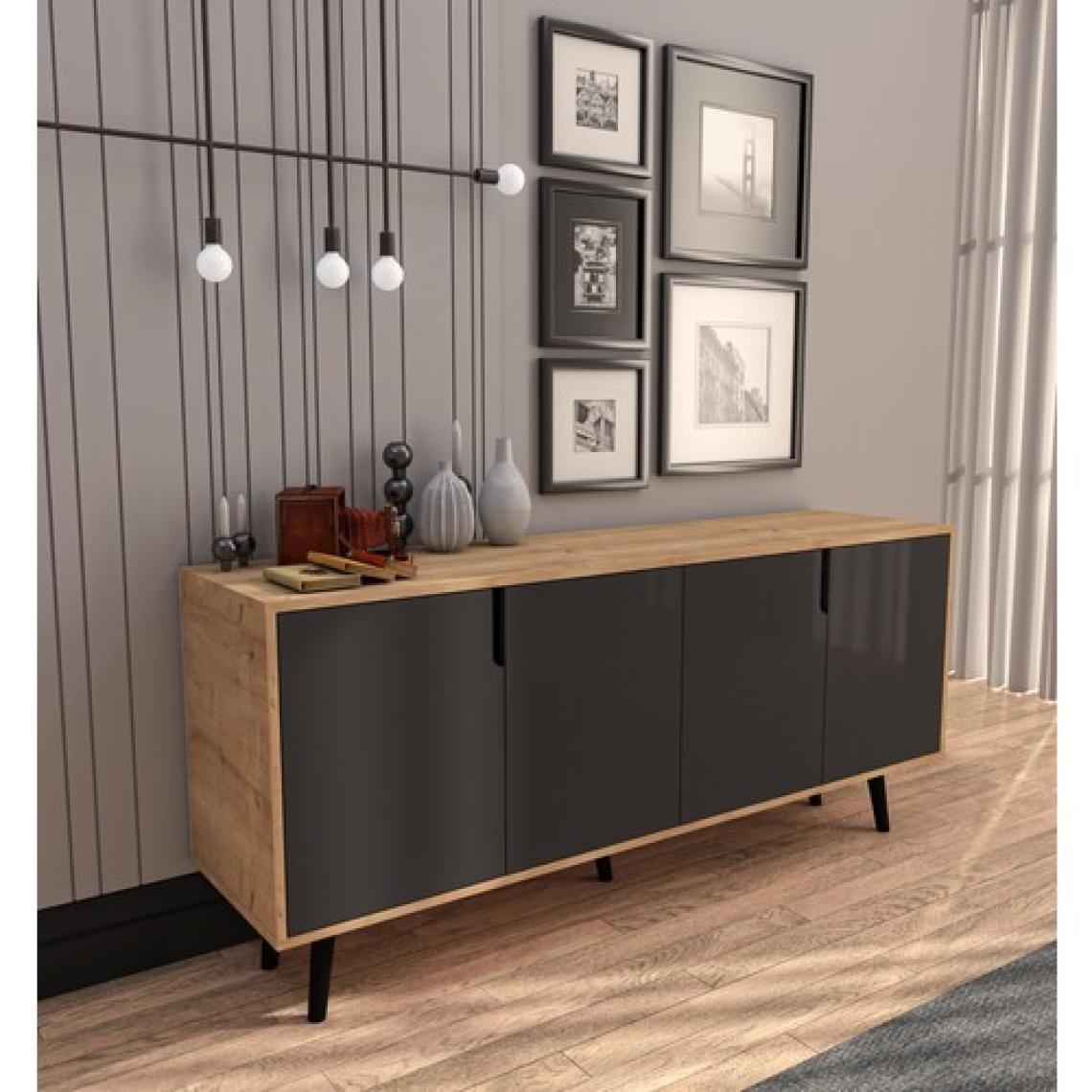 VM VERTEX MOBİLYA Latina Modern Konsol 180 cm Safir Meşe - Antrasit