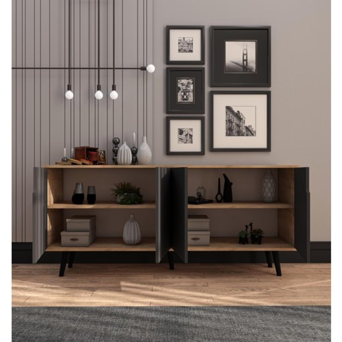 VM VERTEX MOBİLYA Latina Modern Konsol 180 cm Safir Meşe - Antrasit