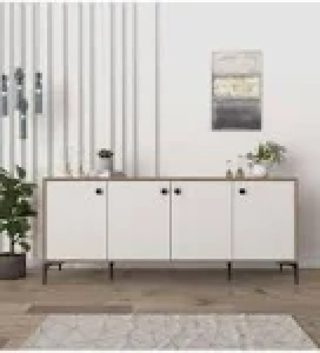 Cool Home Eylül Modern Konsol 180 cm  Sepet-Beyaz