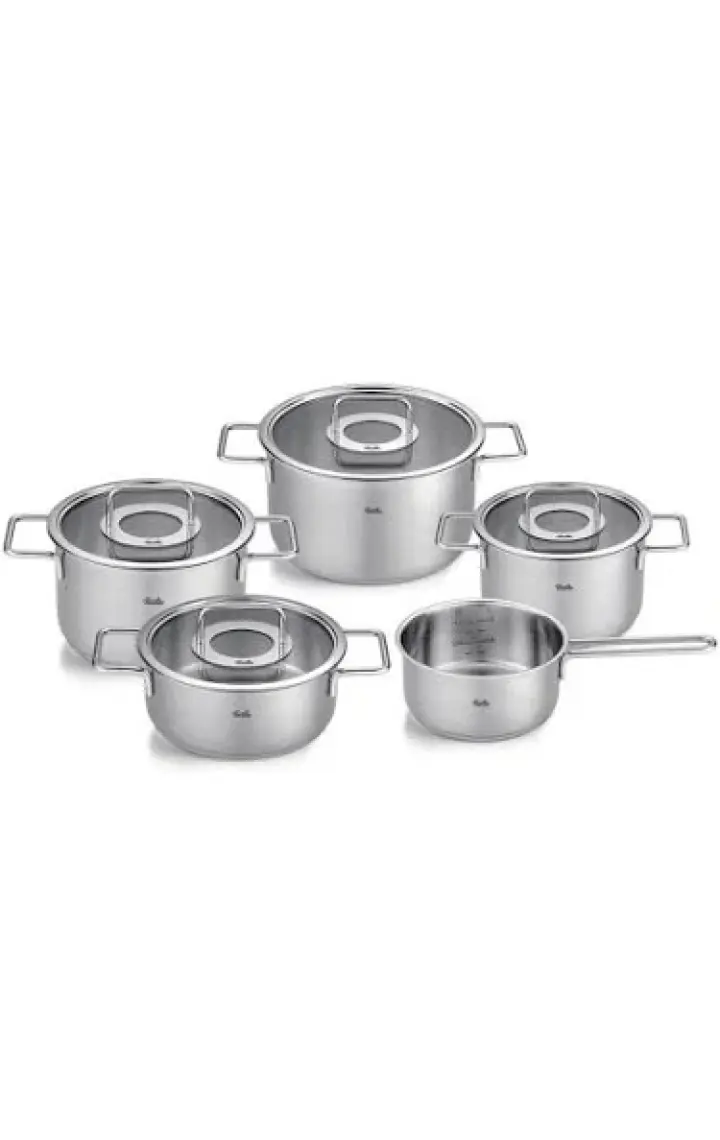 Fissler Pure Collection 9 Parça Cam Kapak Çelik Tencere Seti