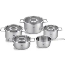 Fissler Pure Collection 9 Parça Cam Kapak Çelik Tencere Seti