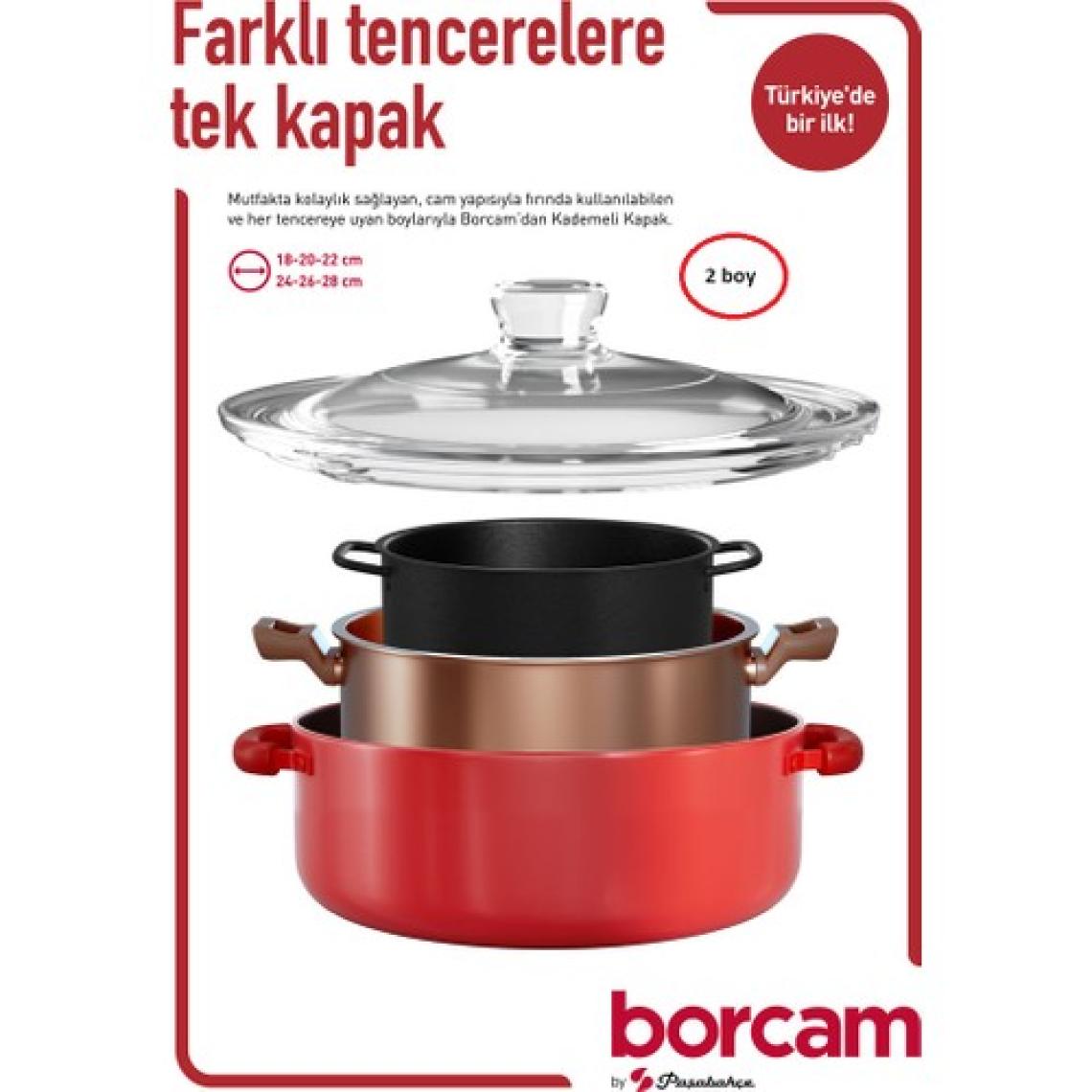 Paşabahçe Borcam Kapak 2 Li Set Cam Tencere Kapağı