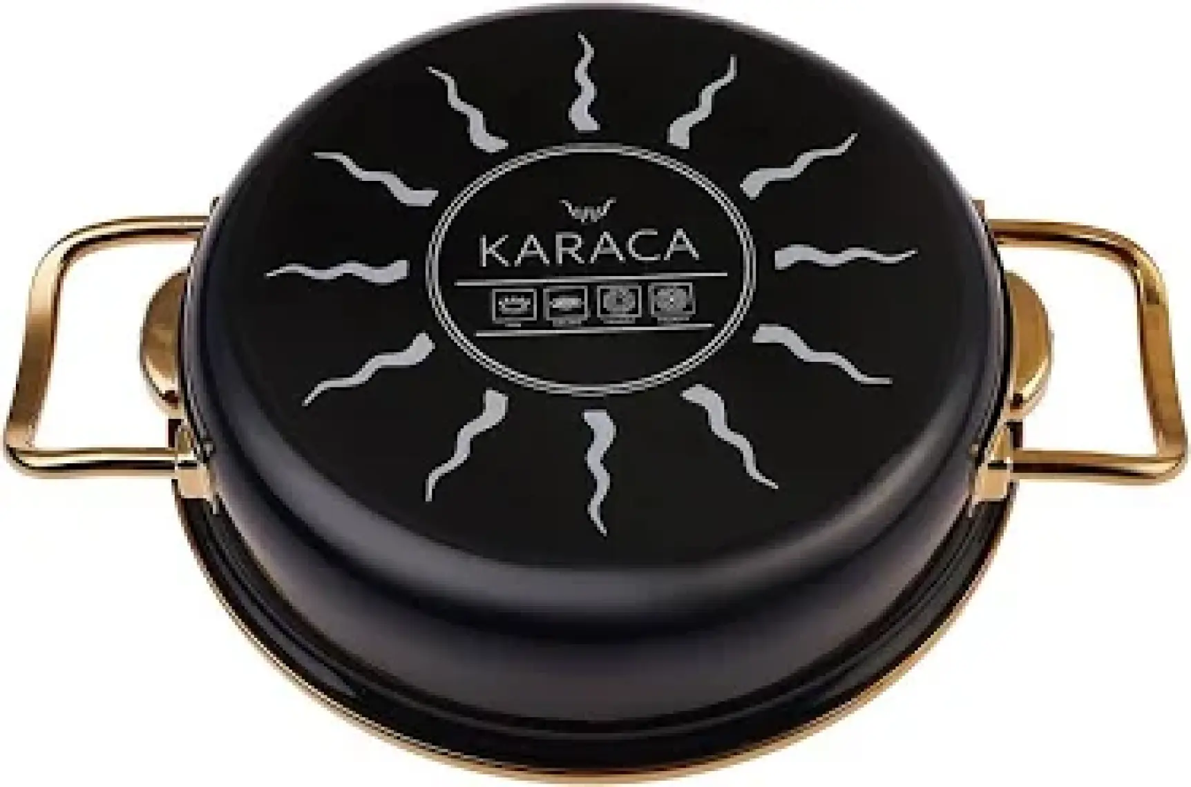 Karaca Retro Emaye Antrasit Tava Sahan Set