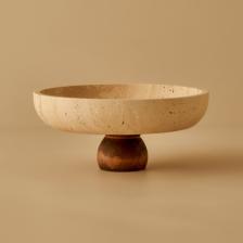 Bella Maison Ephesus Traverten Ayaklı Sunum Kasesi Naturel (25 cm)