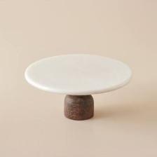 Bella Maison Olmo Doğal Mermer Kek Standı 25x25 cm - 1 Adet, Düz Desenli, Parti ve Sunum İçin İdeal