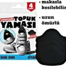 Geseus Ayakkabı Topuk Yaması Ayakkabı Tamir Yaması Sunni Deri Kendinden Yapışkanlı-Siyah