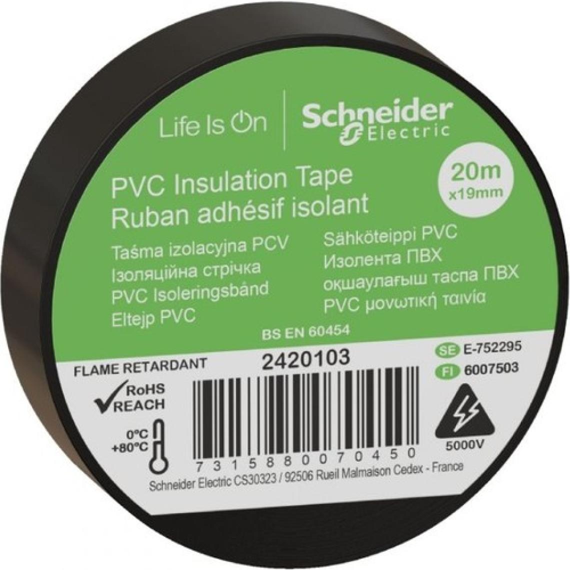 Schneider Siyah Schneider Izole Bant (Elektrik Bandı) 20 Metre