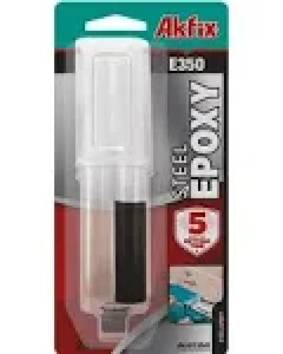 Akfix E350 Epoksi Çelik Yapıştırıcı Şırınga 25 ml Siyah
