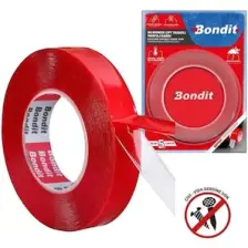 Bondit Silikonlu Çift Taraflı Akrilik Şeffaf Bant 18Mm x 2Mt