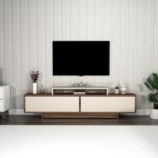 Grasyas 2 Kapaklı Raflı 180 Cm Dekoratif Tv Sehpası, Ceviz Bej - Grasyas