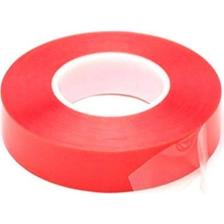 Çift Taraflı Akrilik Silikonize Bant 18 mm x 2 Metre Kırmızı Vhb