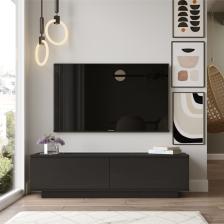 Siyah   Fonda Tv Ünitesi  140cm Ağaç Dokulu Fn1-lb Tv Sehpası