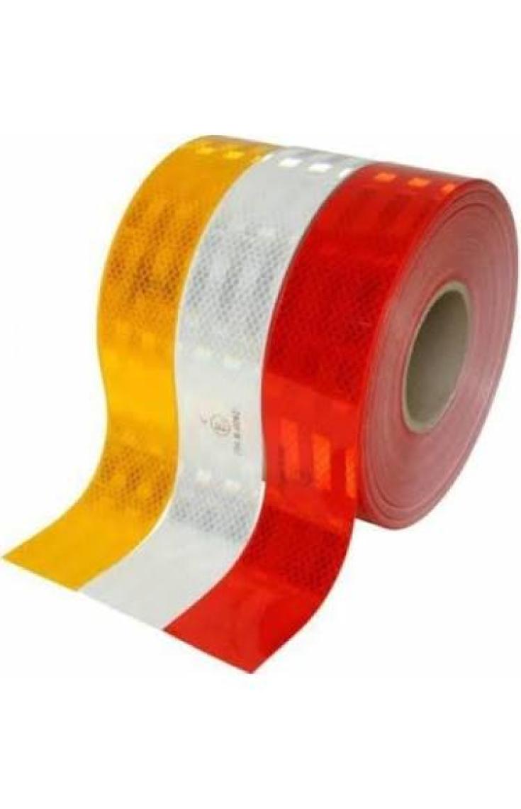 Zubizubi Reflektörlü Fosforlu Şerit Bant Tüvtürk Uyumlu C E1 Onaylı Kırmızı - 5 Metre